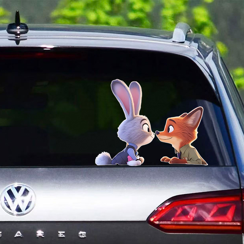 疯狂动物城朱迪尼克电动摩托贴