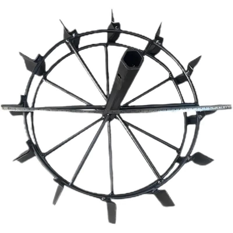 微耕机防滑铁轮23m轴行走轮犁地机开沟机铁轮子培土机耕田滚轮