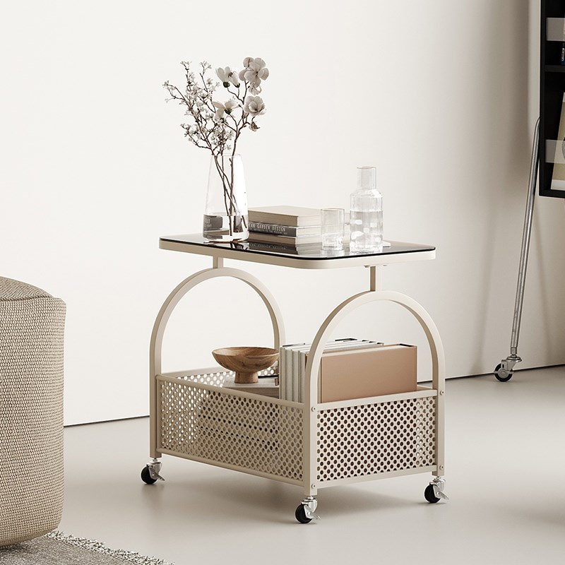 创意沙发边几小推n车可移动奶油风小户型置物架带轮简约小茶几