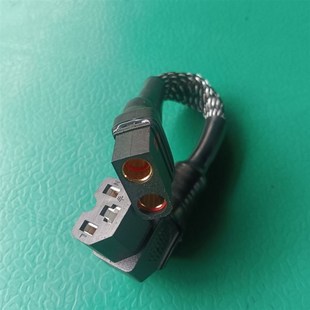 10平方电动车品字插头弯头转qs8 Gs加粗耐高温电源转换线连接线