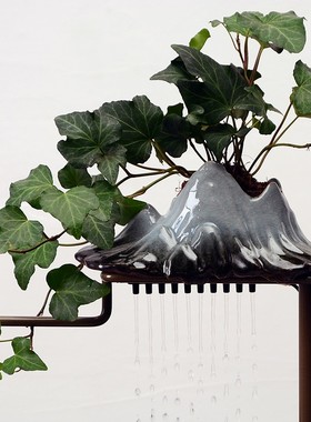 家居陶瓷流水器小喷泉盆栽招财流水摆件中式客厅玄关摆件乔迁送礼