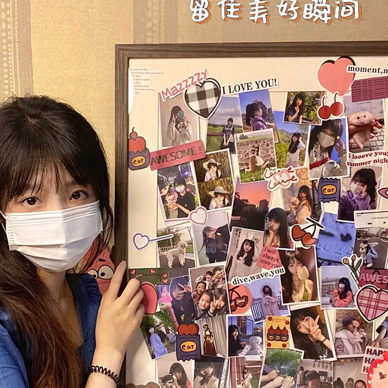 拍立得相框情侣照片打印diy定制大拼图手工纪念相册挂墙生日礼物