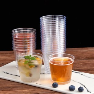 航空杯一次性杯子白酒啤酒杯透明塑料杯太空杯家用茶水定制试饮杯