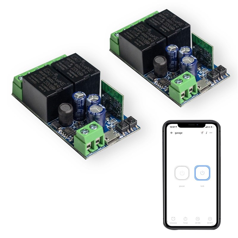 eWelink易微联WiFi智能开关2CH两路通断器USB5V DC 7V 12V 24V