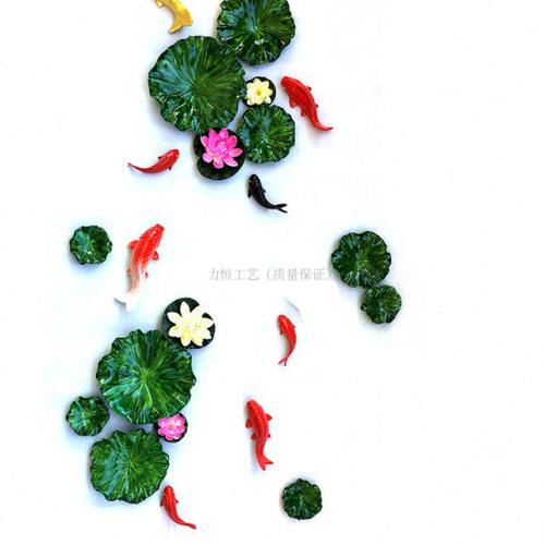 鱼火锅店九鱼图立体鱼群荷叶壁饰壁挂沙发背景墙轻奢浮雕画装饰品