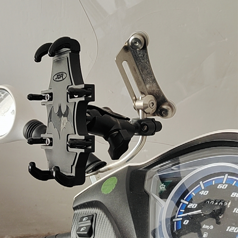 后视镜杆手机导航支架踏板摩托电动电瓶车细管球头挡风杆固定支架