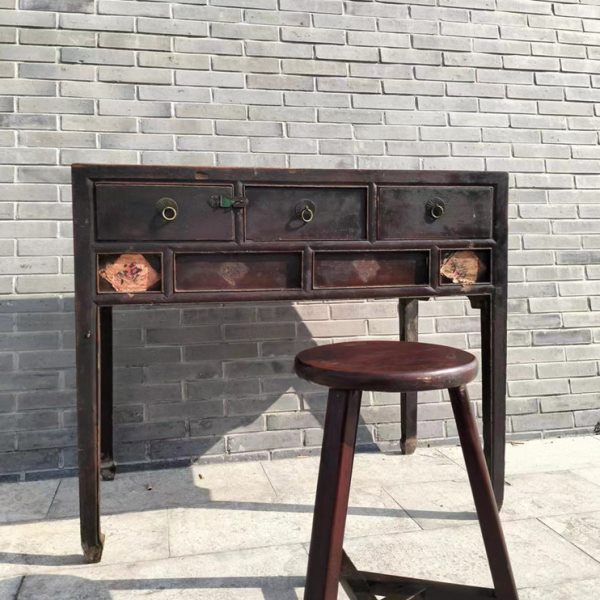八十年代办公桌书桌椅一套怀旧老物件复古旧家具影视道具装饰摆件