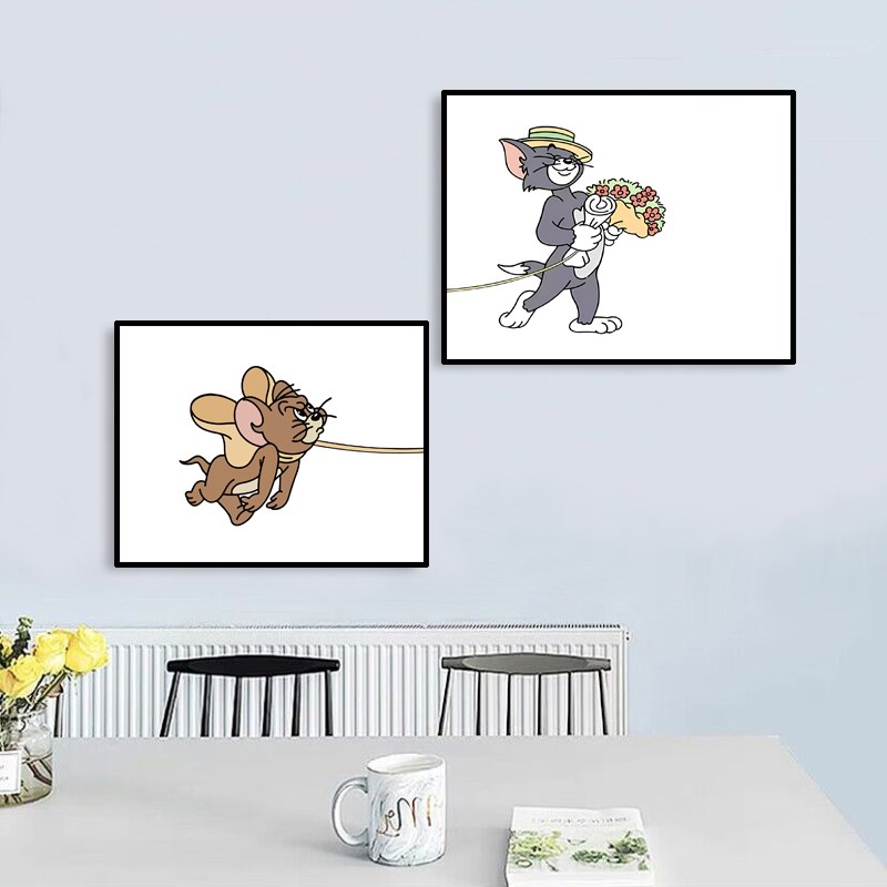 个性创意猫和老鼠电表箱装饰画餐厅遮挡配电箱电闸开关强弱电箱画