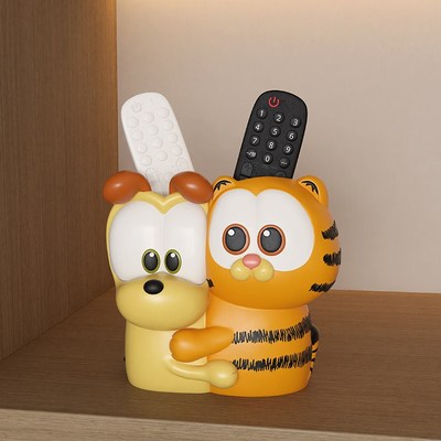 加菲猫周边电视空调遥控器客厅茶几杂物文具桌面收纳盒整理盒摆件