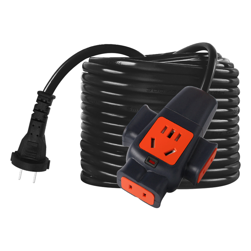 户外纯铜电线插座带线家用2芯软线1.5 2.5 4平方护套线电源延长线