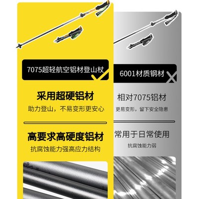 虚胖户外登山杖超轻伸缩手杖装备用品女款折叠行山棒非碳素爬山杖