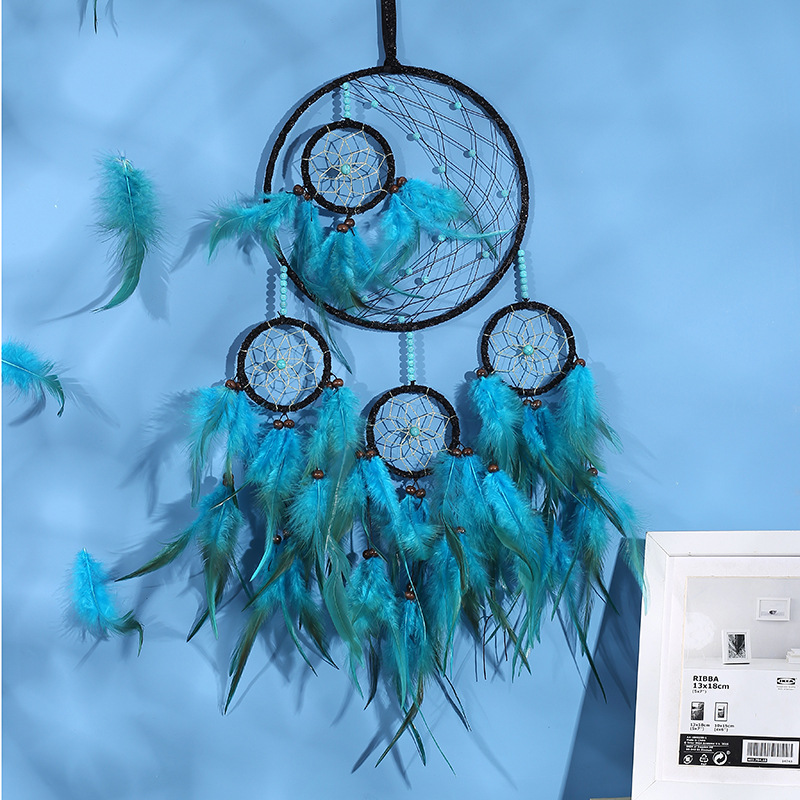 印第安羽毛捕梦网空中吊饰创意家居墙壁饰品宿舍补梦网挂件风铃