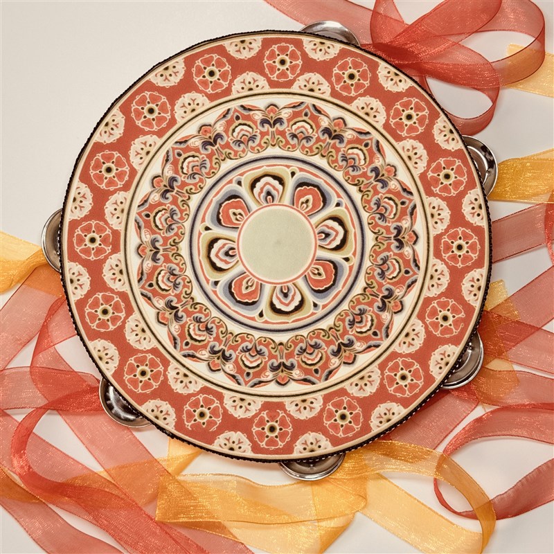 上铃鼓敦煌飞天手鼓新疆维吾尔族铃鼓异域飘带鼓道具唐鼓舞蹈乐器