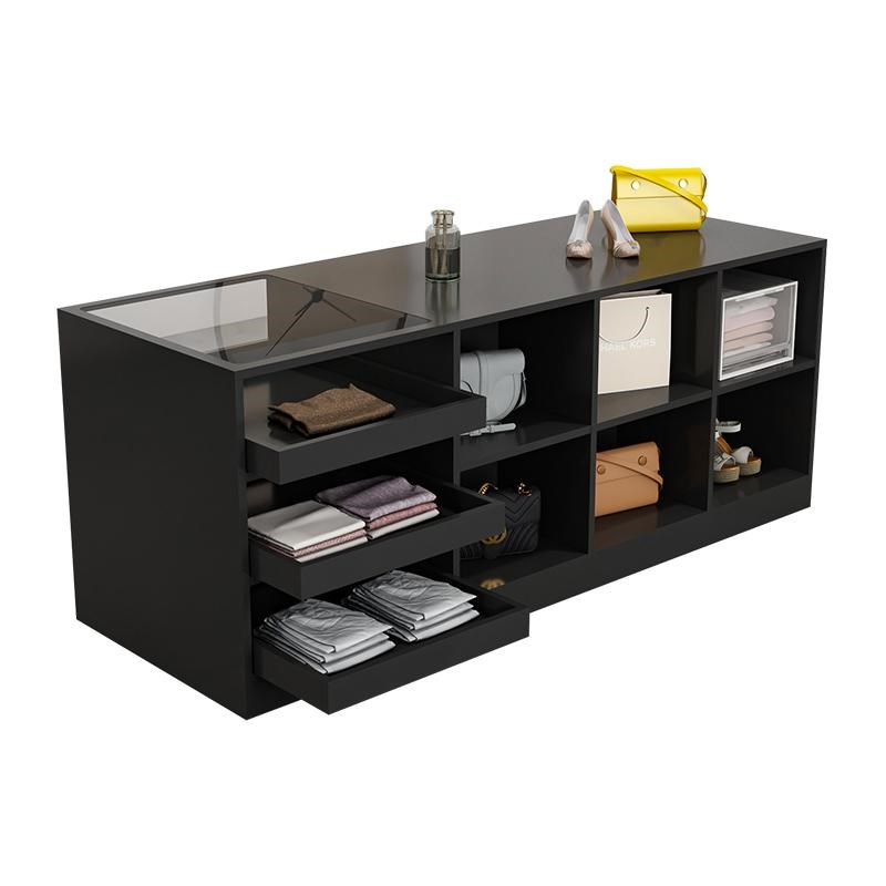 新女服装店铺饰品摆件玻璃展示桌陈列台储物柜中岛柜流水台收纳柜