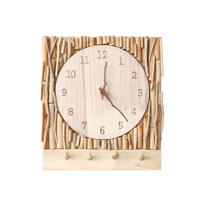 电表箱装饰画客厅置物架时钟电源总开关电闸挂钟简约遮挡实木挂钩