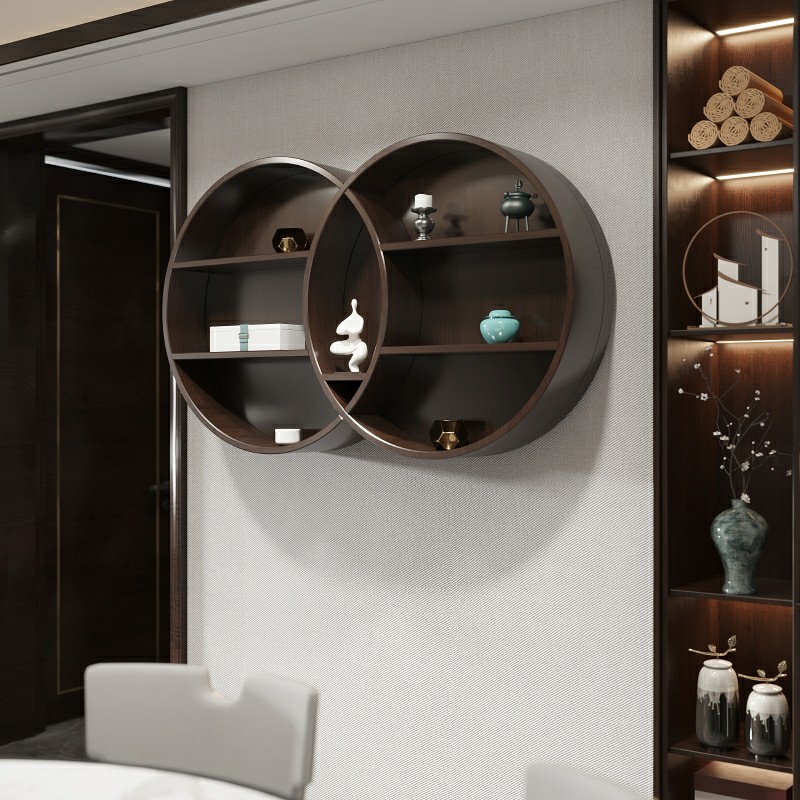 中式电表箱立体可推拉装饰画遮挡箱实木弱电箱置物架创意简约墙饰