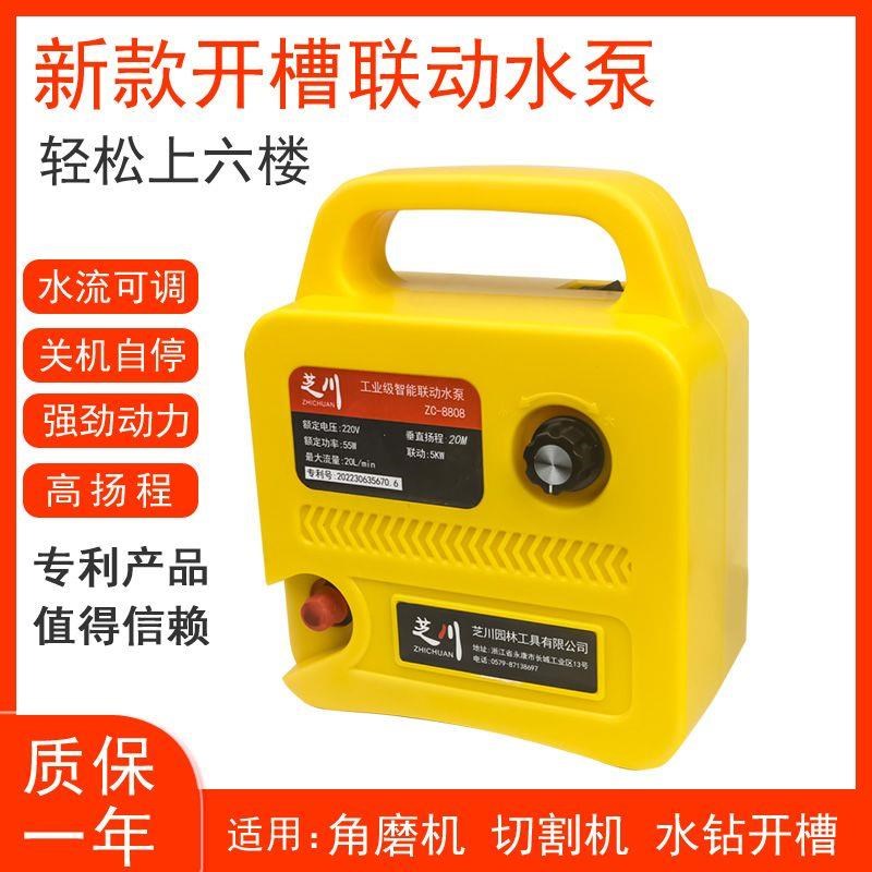 新款联动开槽打孔水钻专用水泵高压洗车可调智能水泵抽水泵小型机