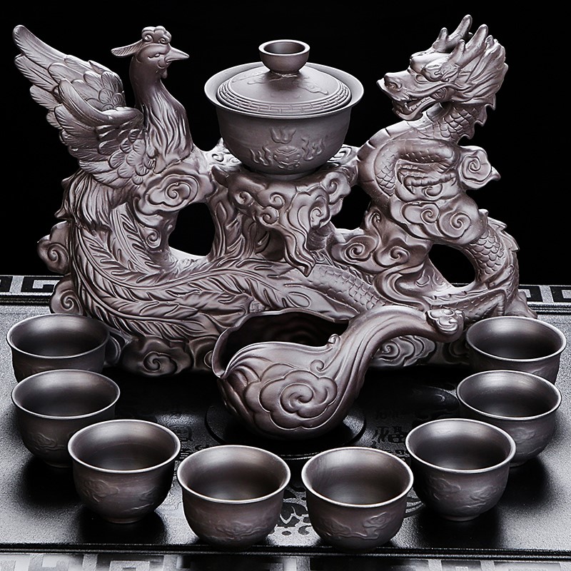 紫砂自动茶具套组家用客厅懒人泡茶壶功夫茶杯办公室轻奢陶瓷送礼