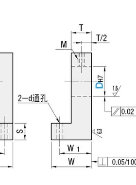 L型光轴支座 带安装孔带座轴承 单轴承型 轴承座组件T型 底座
