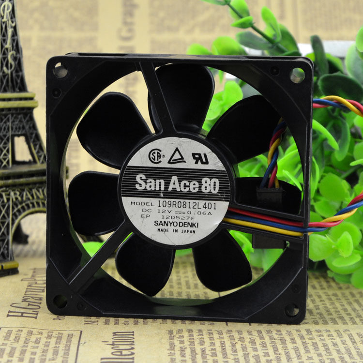 山洋 8厘米 机箱风扇 8025 12V 0.06A 超静音 109r0812l401