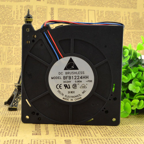 台达 12CM 12032 涡轮离心风扇 24V0.80A 双滚珠鼓风机 BFB1224HH