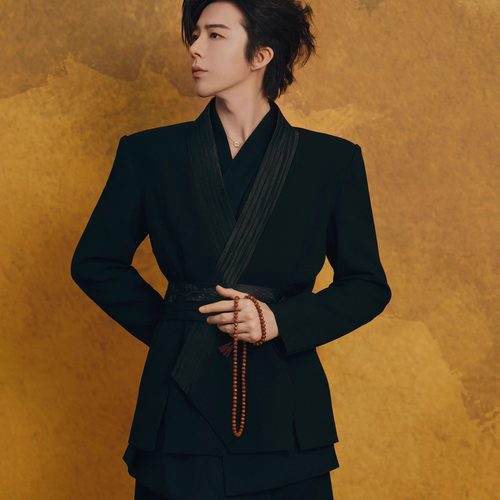 刘宇宁同款新中式刺绣修身西装潮