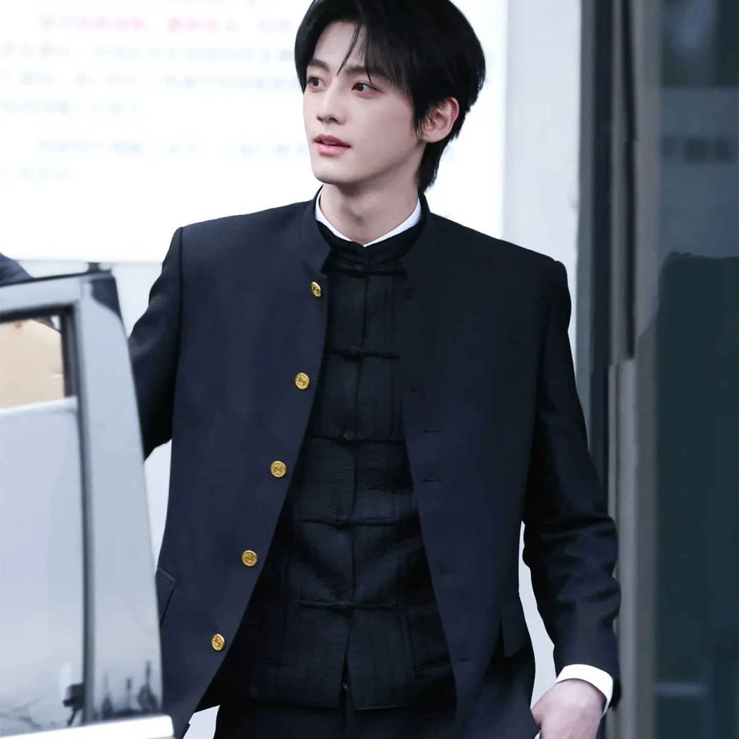 赖伟明明星骄阳似我庄序同款新中式立领西服套装男黑色商务中山装,男装,商务正装西服,淘宝优惠券,粉丝福利购,淘宝优惠卷