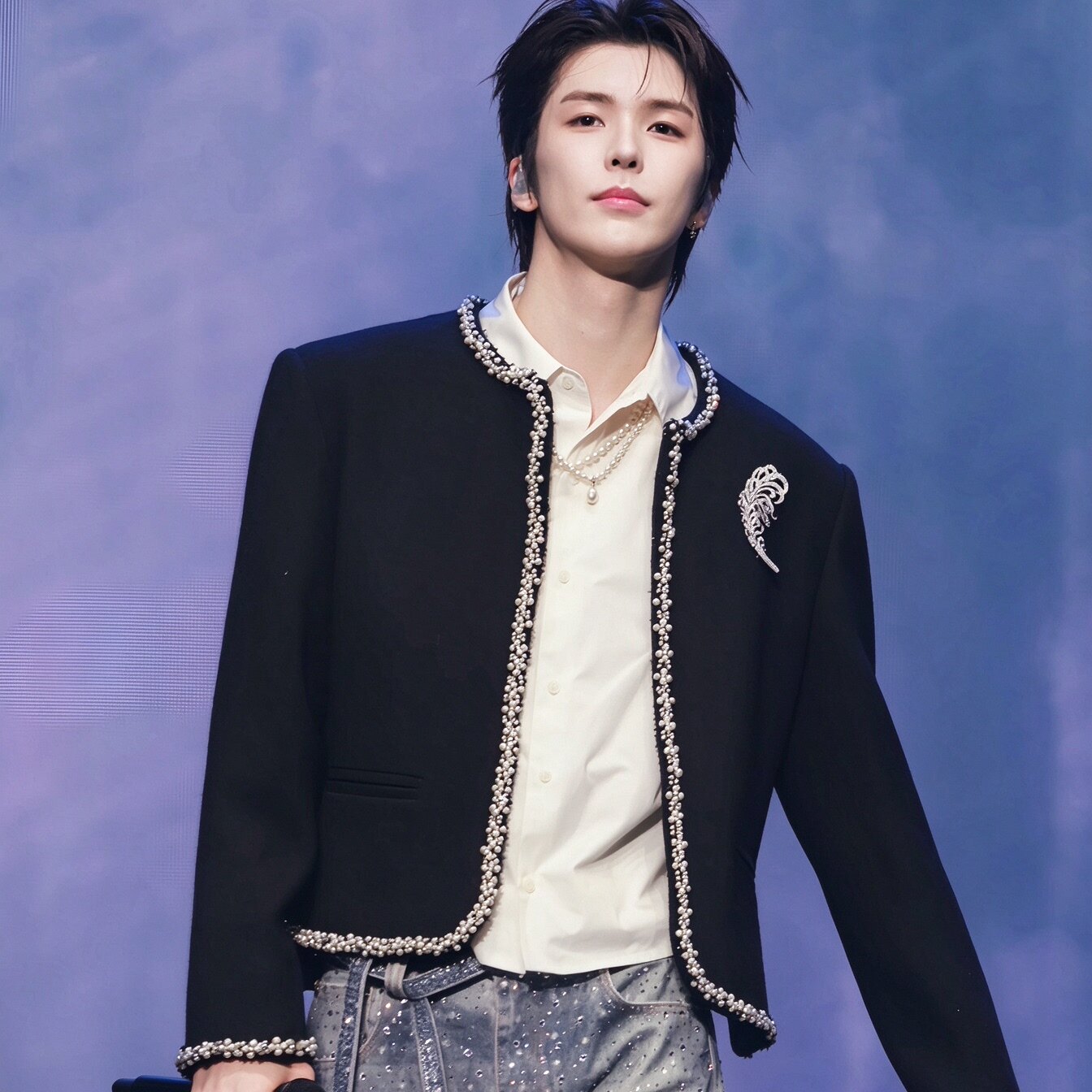 明星同款珍珠羽毛男士西服外套
