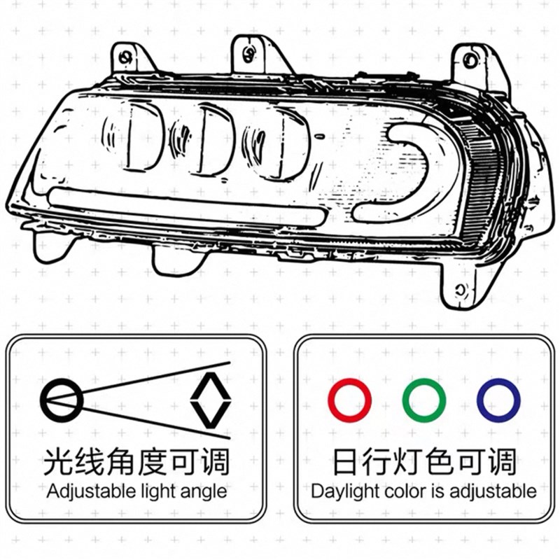 魔斯拉夜魔三透镜大灯九号E80Cmk2/E125mk2/E200P/E100/E125直上