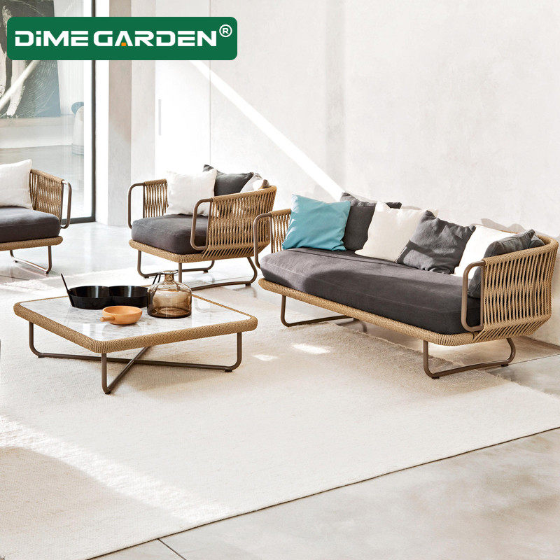 户外家具藤沙发小茶几组合藤编简约阳台花园桌椅乡村庭院露天休闲