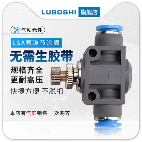 可调管道节流阀LSA-8气压快速气动气管快插接头PA-4/6 SA-10SA-12