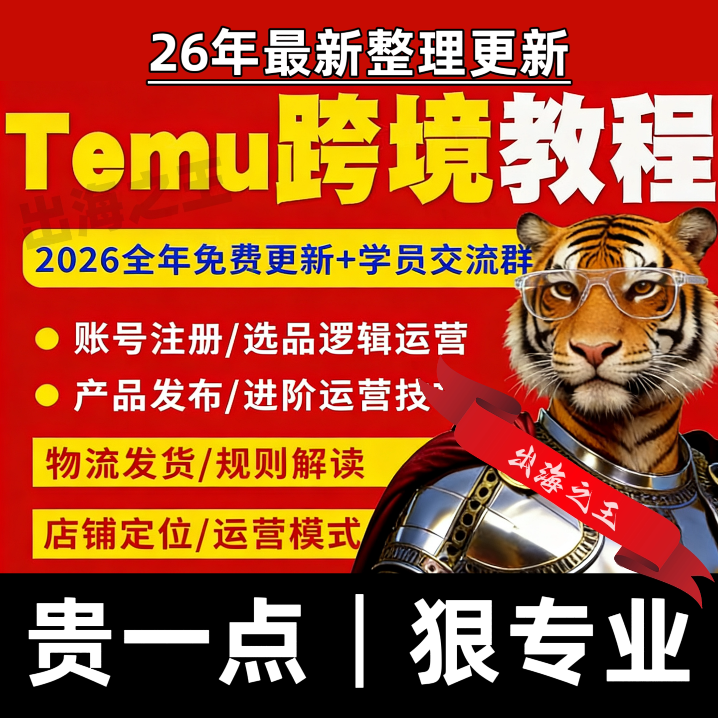 26年Temu运营开店教程特姆新手小白学习跨境电商课程资料视频课