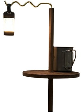 晴虹作对木工所户外露营折叠灯架黑胡桃桌面灯杆支架野营挂灯杆