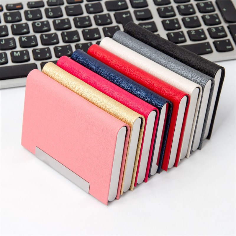 创意皮质女士名片夹商务男式名片盒企业公司礼品刻字定制logo