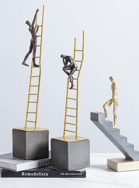 北欧后爬楼梯者人物抽象艺术摆件D玄关客厅创意家居摆设装饰品