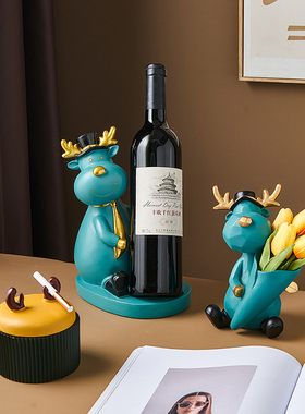 可爱创意麋鹿放钥匙收纳摆件x客厅玄关电视柜装饰品入户进门口摆