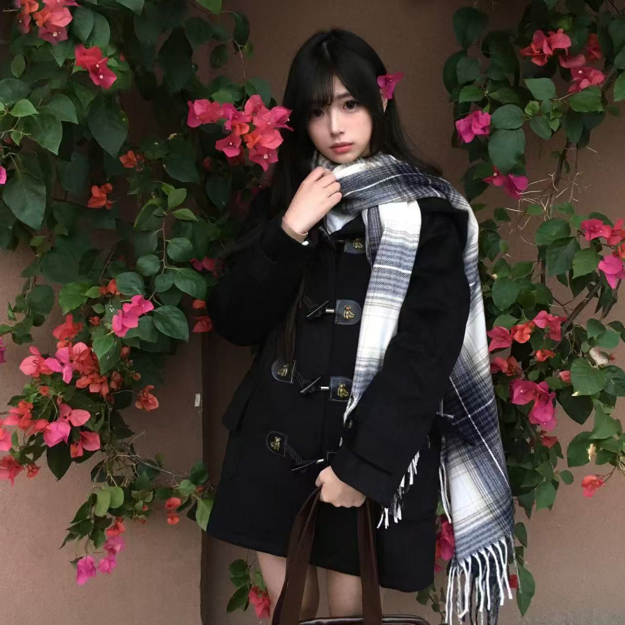 原创 星屿高大衣 学院风jk制服中长短款多色连帽呢大衣外套