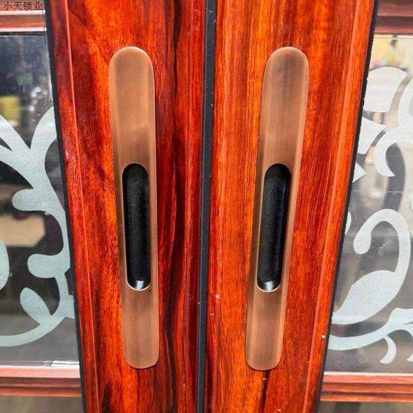 移门条形锁扣勾锁断桥推拉门窗钩锁搭扣铝合金双面锁栓新款单点.