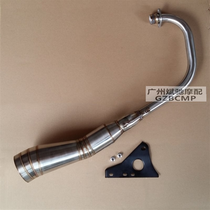 摩托车排气管适用于 CG125复古改装不锈钢加重回压静音消声器烟囱