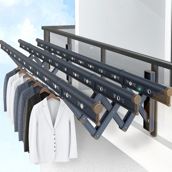 晾衣杆家用室内外推拉晾衣架挂壁式晾衣杆阳台推拉晒衣杆