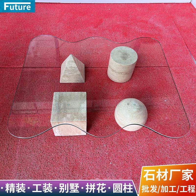 天然大理石台面餐桌一体异形台面及餐桌茶几面吧台面鞋柜面石材