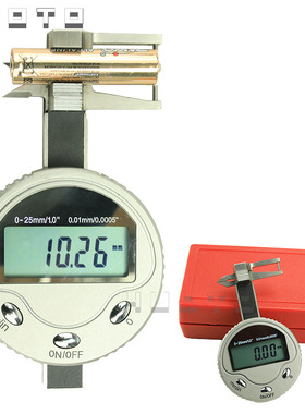 HUOTO 广陆0-25mm 圆形三用数显卡规 数字测厚表 宝石精密量具