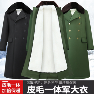 军大衣纯羊皮毛一体男款正品新款男冬季加厚长款防寒保暖可拆卸