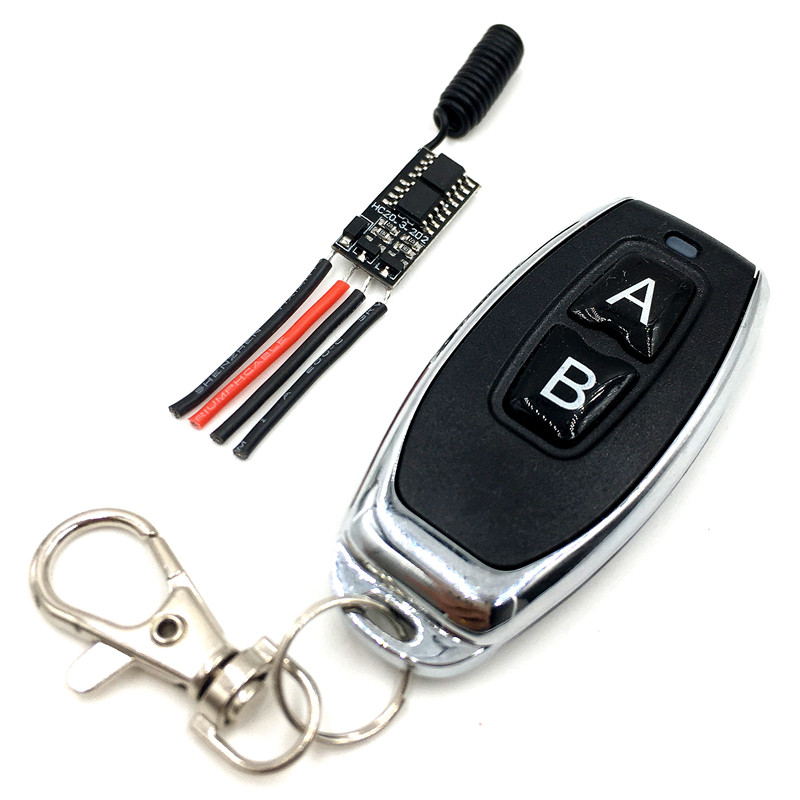 5v迷你遥控开关12v两路开关3.7v遥控灯马达灵敏24vV微型无声升级