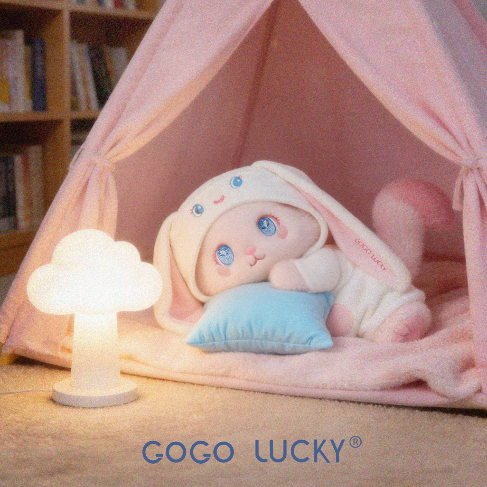 GOGO LUCKY PUPU猫 兔宝宝款毛绒玩具猫咪玩偶娃公仔关节生日礼物