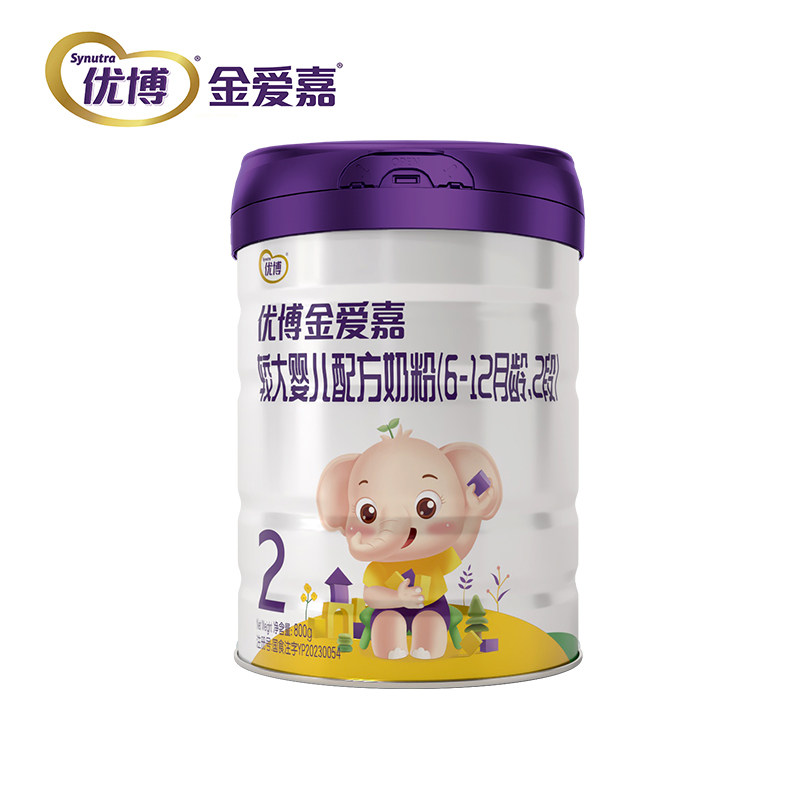 【官方正品】优博金爱嘉2段婴幼儿配方牛奶粉800g*1罐二段旗舰店