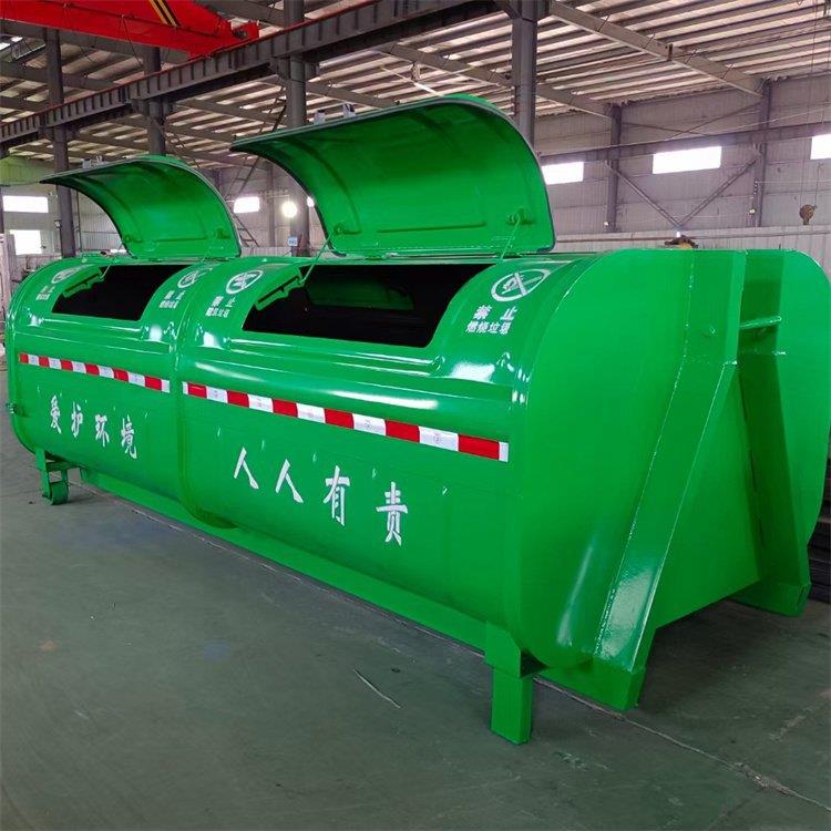 铁质可配勾臂车垃圾箱3立方5立方不锈钢钩臂式垃圾转运箱环卫挂车