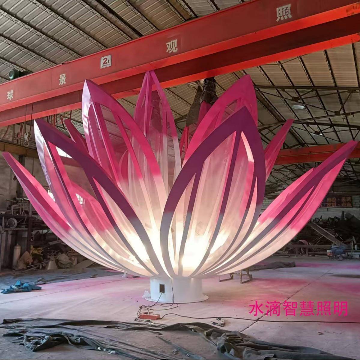 大型荷花桃花灯艺术装置摆放公园广场旅游景区网红打卡地文旅