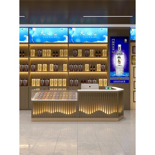 烟柜展示柜超市便利小卖部烟柜收银台玻璃转角多功能转角一体组合