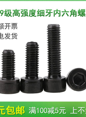 12.9级细牙内六角螺丝栓M6*x0.75x10x12x16x20x25x30x35x40/45-50